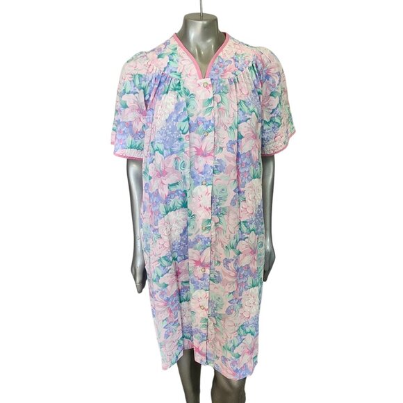 Vintage Kelly Reed Women's Size Small House Dress Mumu Snaps Pockets Floral NWOT - Picture 1 of 13